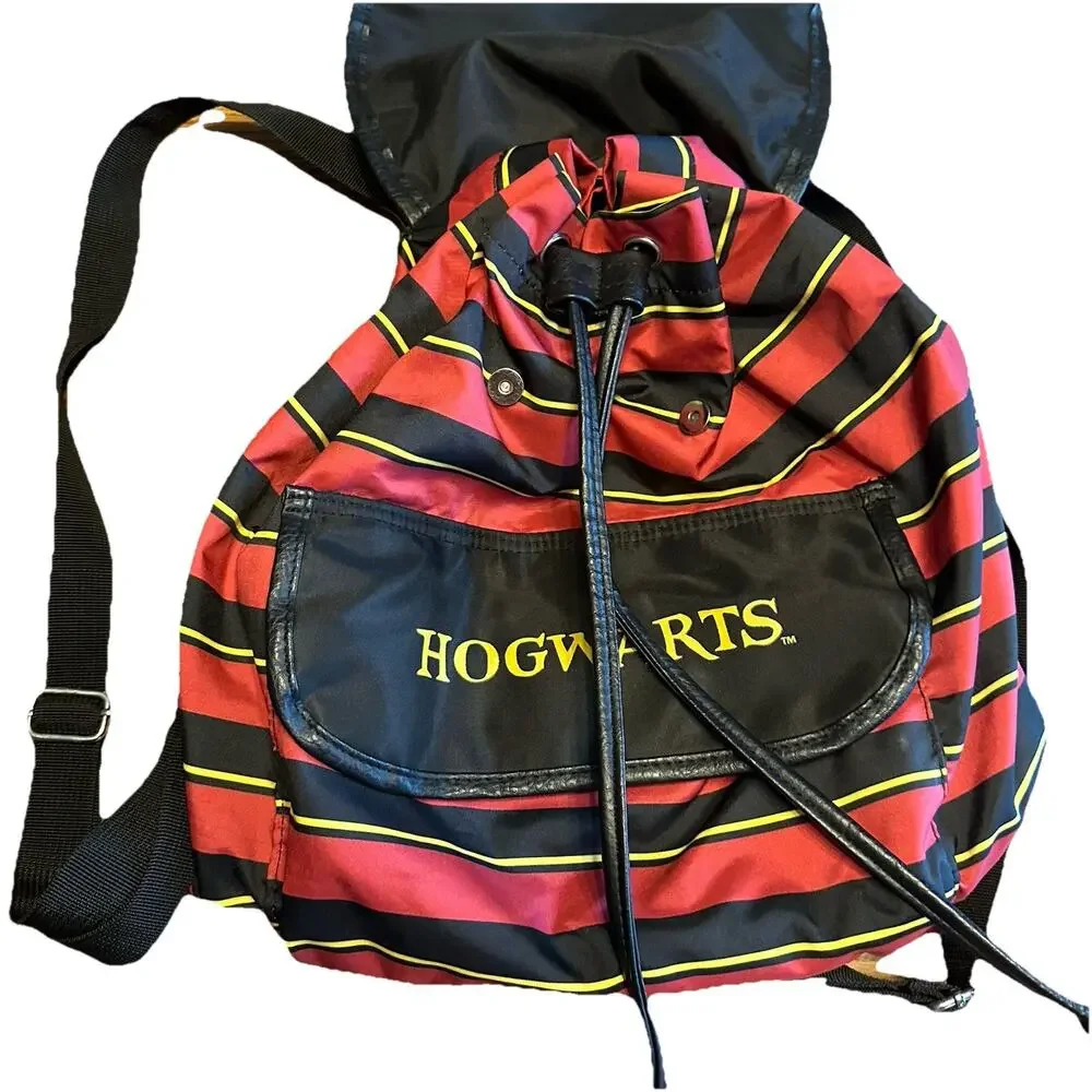 Harry Potter Hogwarts Backpack Red Black Striped Park Bag Snap Flap 2019
